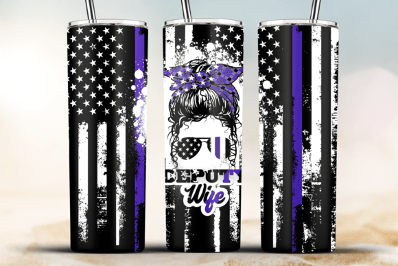 20oz Skinny Tumbler Deputy Wife Police