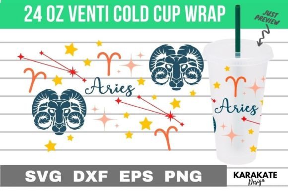 Aries Zodiac Venti Cup Wrap