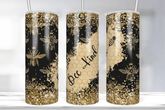 Bee Kind 20Oz Tumbler Wrap Design PNG