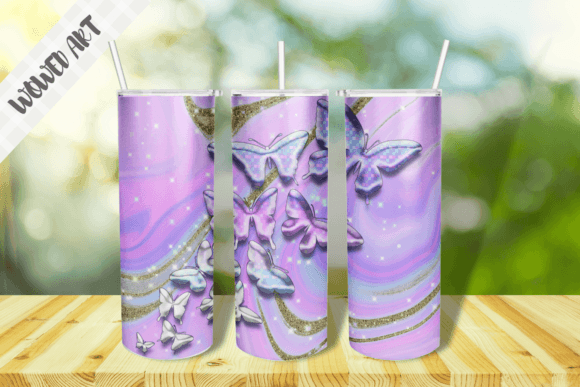 Buttefly 20 Oz Skinny Tumbler Wrap
