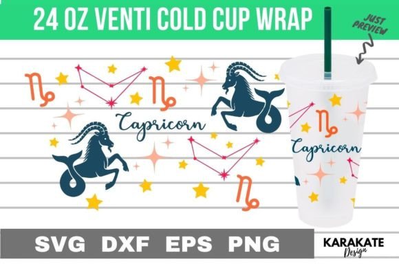 Capricorn Zodiac Venti Cup Wrap