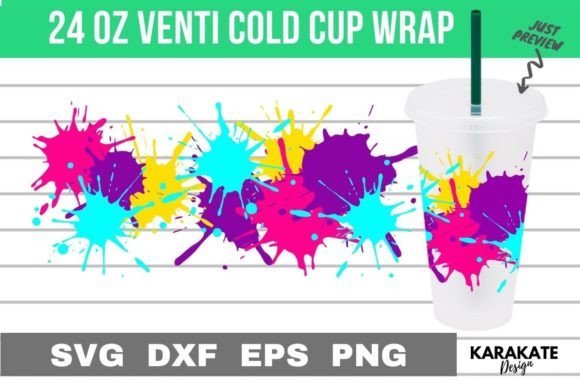 Color Drops, 24 Oz Venti Cup Wrap