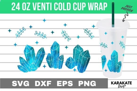 Crystals, 24 Oz Venti Cup Wrap