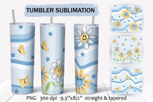 Daisies Sublimation Tumbler Wraps