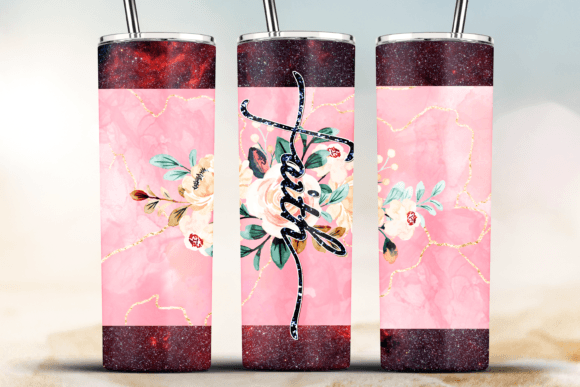 Faith Cross Marble 20OZ Skinny Tumbler