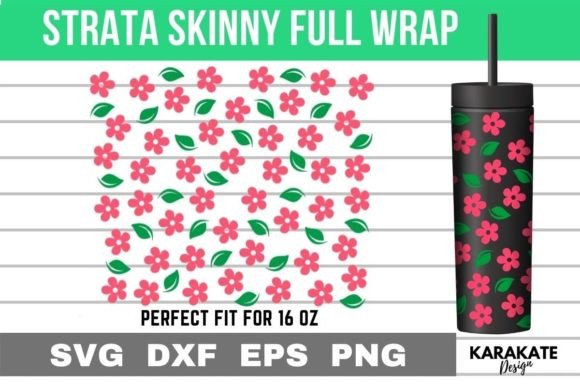 Fall Pink Flower 16 Oz Strata Skinny SVG