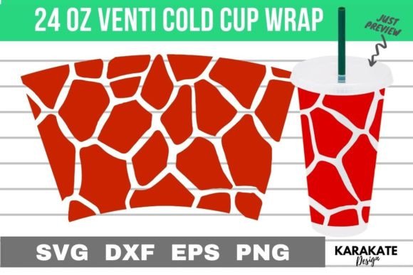 Giraffe Print, 24 Oz Venti Cup Wrap