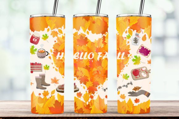 Hello Fall Tumbler, Autumn Tumbler Wrap