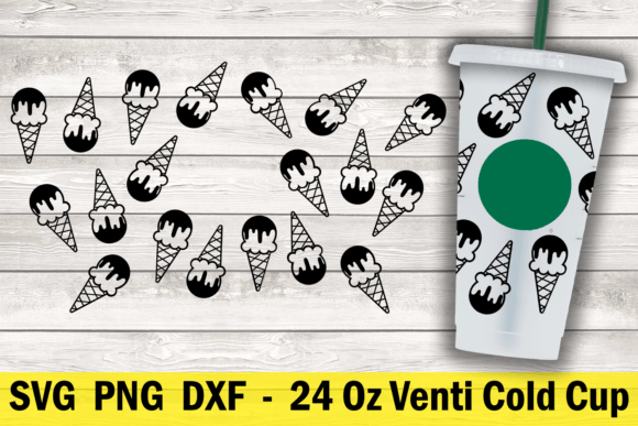 Ice Cream 24 Oz Cold Cup Wrap