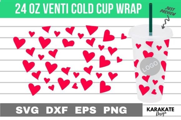 Little Heart, 24 Oz Venti Cup Wrap