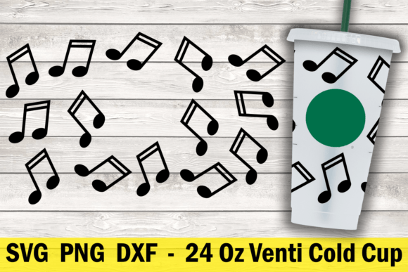 Musical Notes 24 Oz Cold Cup Wrap