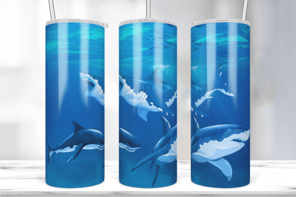 Ocean Shark Tumbler Wrap