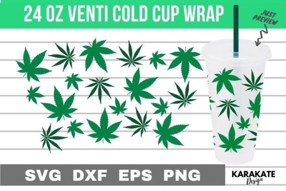 Organic Cannabis, 24 Oz Venti Cup Wrap