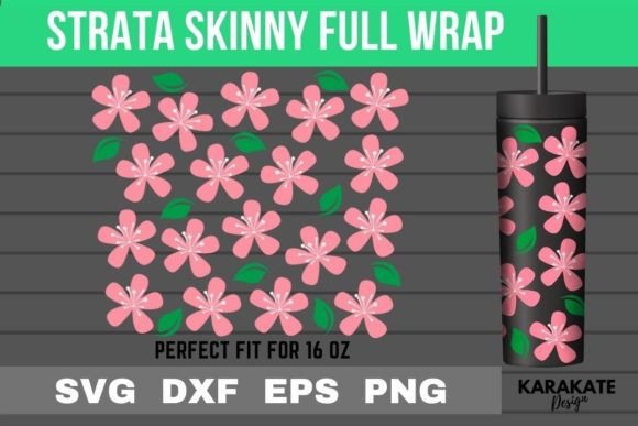 Pink Sakura 16 Oz Strata Skinny Wrap SVG