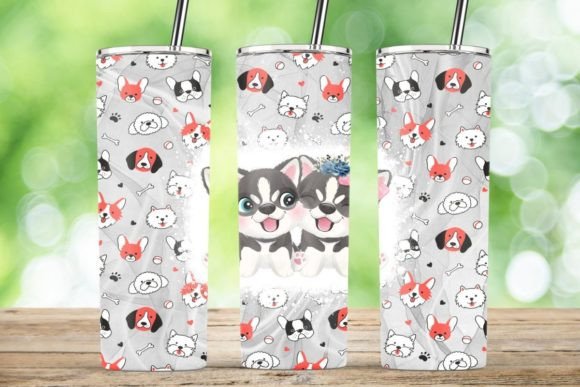 Pom Dog Gifts, Back Dog Tumbler Wrap PNG