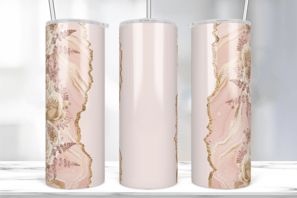 Rose Gold Marble Tumbler Wrap