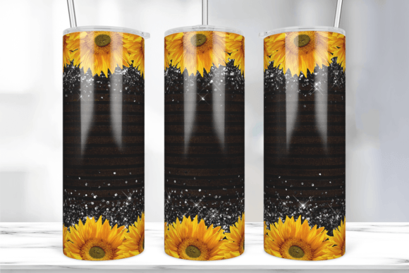 Rustic Wood Sunflower Tumbler Wrap