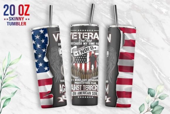 Veteran American Flag Tumbler Wrap